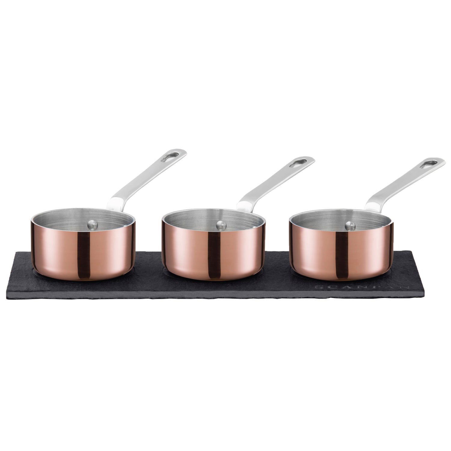 Maitre D' Copper 6cm Mini Sauce Pot Set with Slateboard