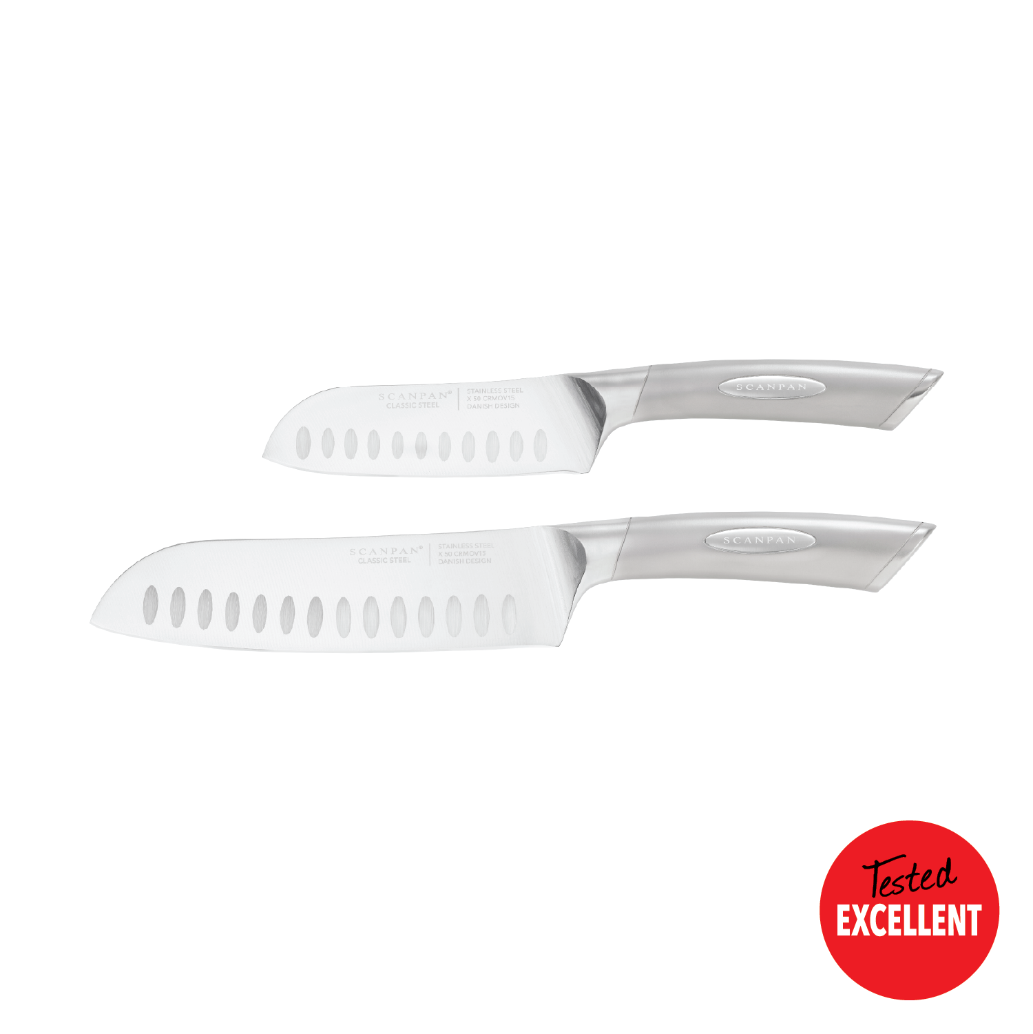 Classic Steel 2pc. Santoku Knife Set