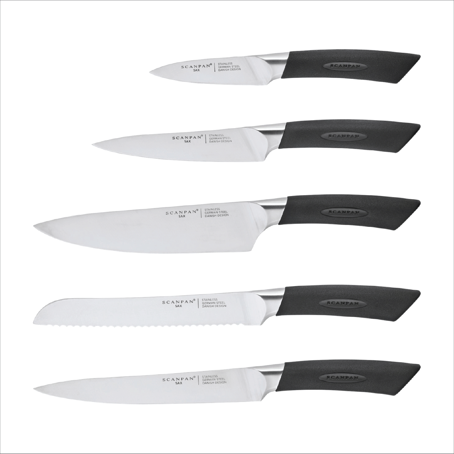 SAX 6pc. Knife Block Set with Sharpener