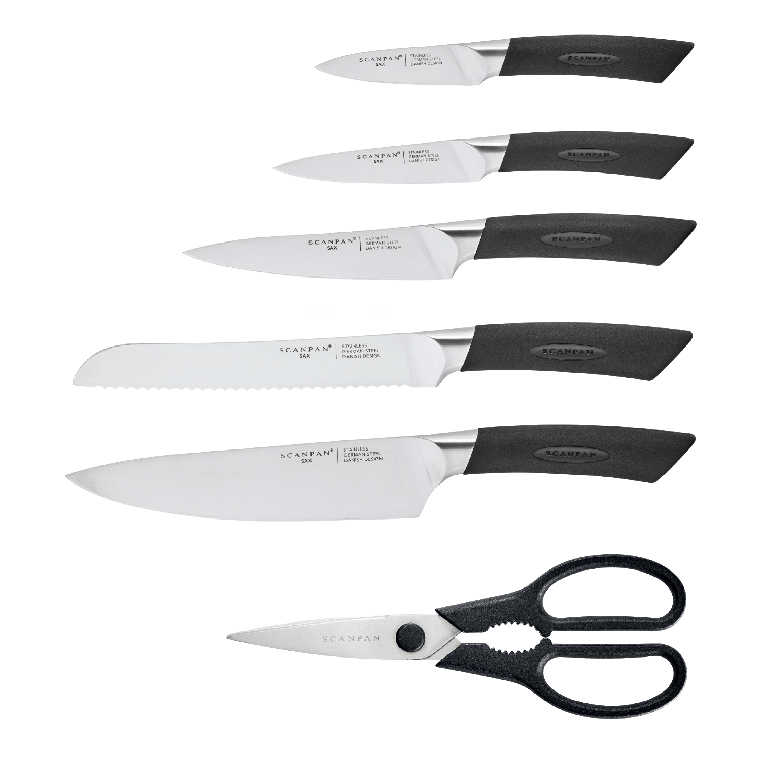 SAX 7pc. Knife Block Set with Sharpener